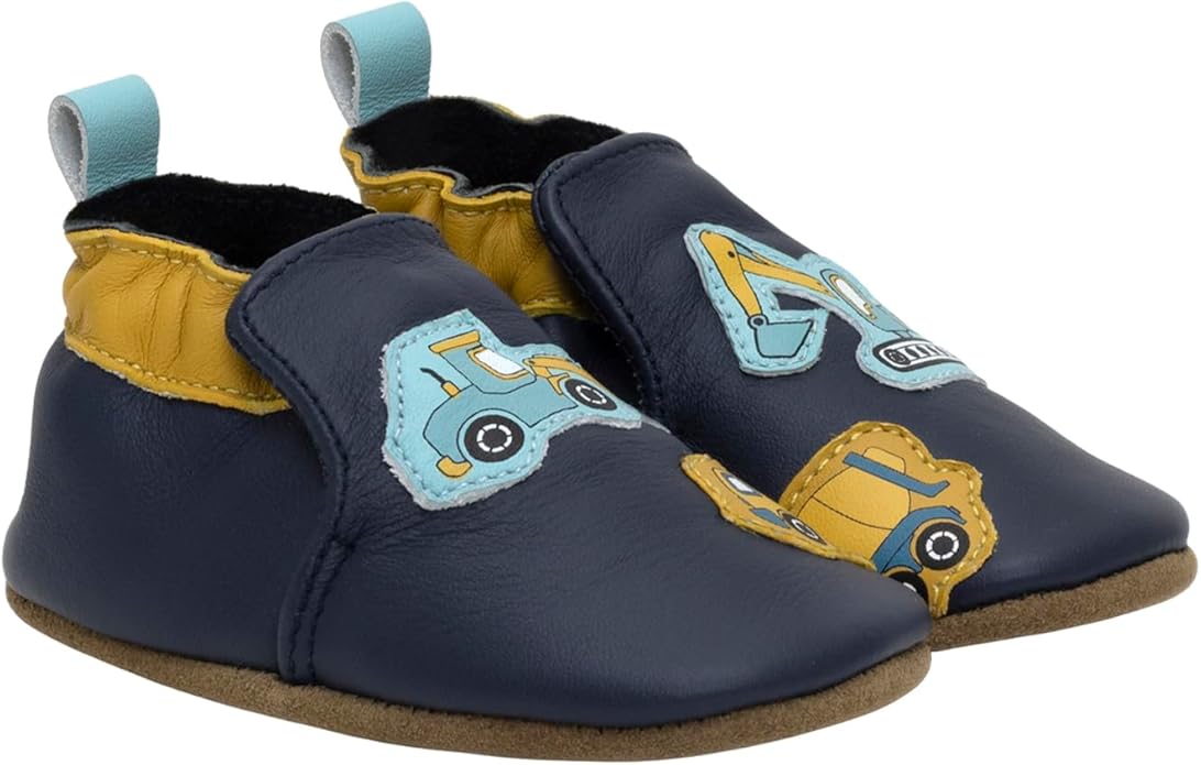 Robeez Baby Boys and Unisex Soft Soles Slip-Resistant Crib Shoes Slippers Moccasins for Infant and Toddler, 0-24 Months