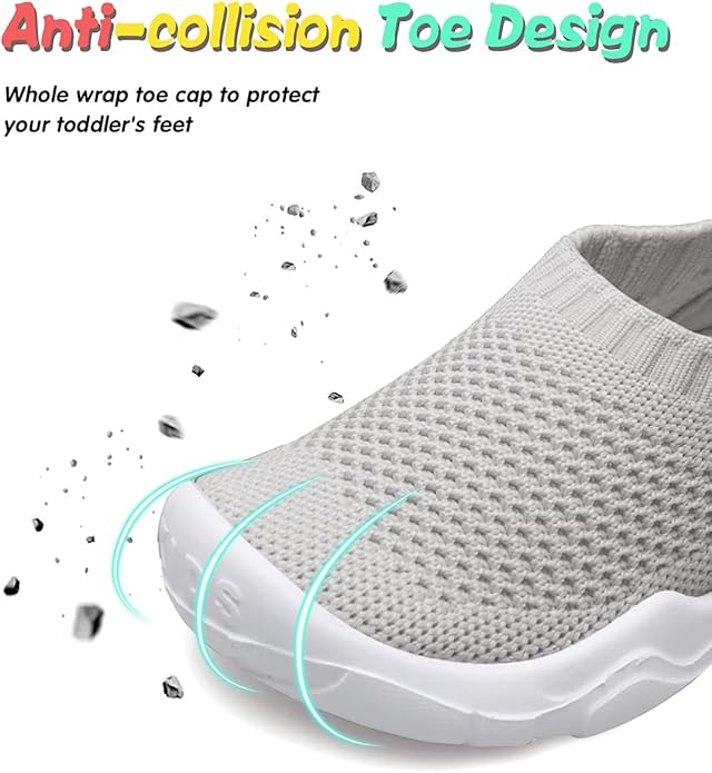 JOINFREE Toddler Boys Girls Sneaker Slip On Shoes Kids Lightweight Breathable Walking Shoes