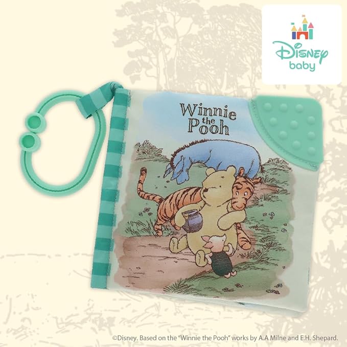 Kids Preferred Winnie The Pooh Soft Book with On The Go Clip, 5 Inches