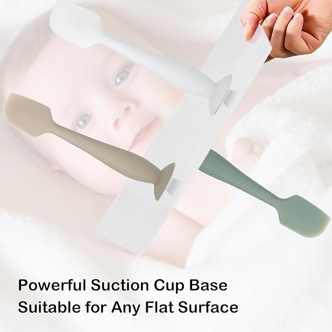 3 Pack Baby Diaper Cream Spatula - Baby Diaper Rash Cream Applicator for Butt Paste Diaper Creams - Diaper Cream Brush for Newborn Essentials (White,Green,Brown)