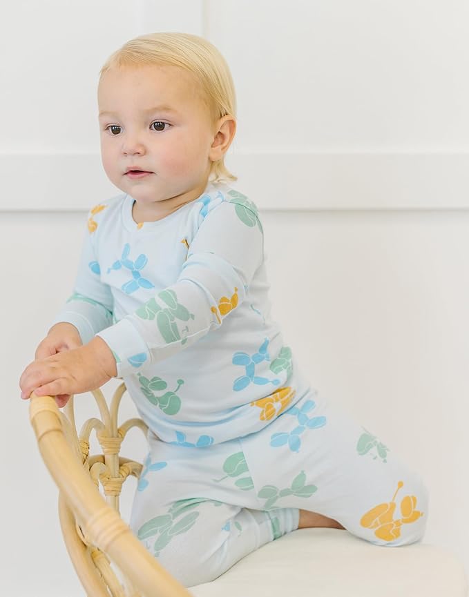 moimoln Sibling Matching 6M-8Y Soft Warm Cotton Modal Character Long Sleeve Snug-Fit Pajama Long Sleeve Sleepwear Daily
