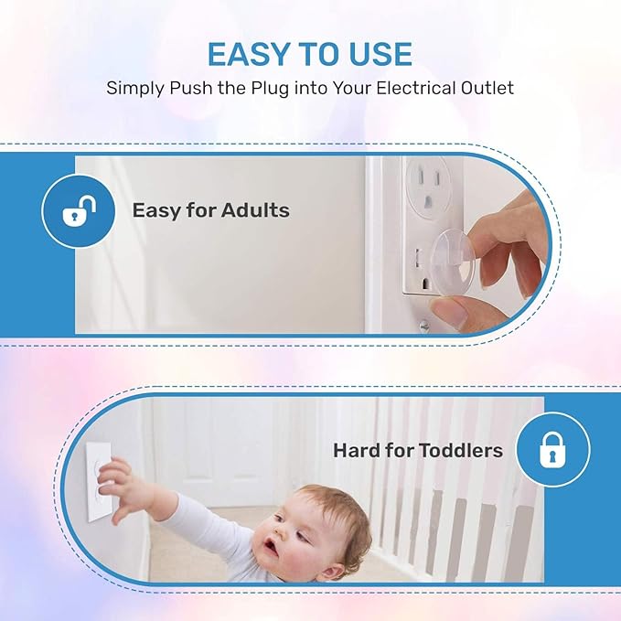 48 Pack Outlet Covers Baby Proofing, Provide Shock Prevention and Easy Installation, Safe and Secure Plastic Plug Covers for Power Sockets (48 Outlet Covers)