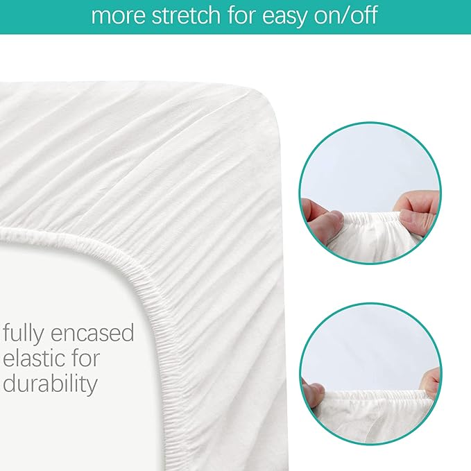 Bassinet Sheets Fit for ANGELBLISS, Jimglo, Mika Micky and Nordmiex Baby Bassinet Bedside Sleeper,100% Cotton, 2 Pack, Ultra Soft Bassinet Sheet, White and Pink