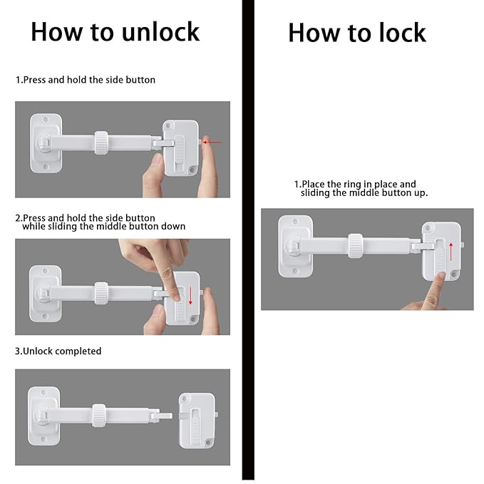 CMINGJ（2 Pack） Child Proof Window Restrictor, Adjustable Baby Safety Window Lock, Window Safety Locks for Toddlers & Pets, Easy to Install Suitable for Door, Washing Machine, Cat Door (White)