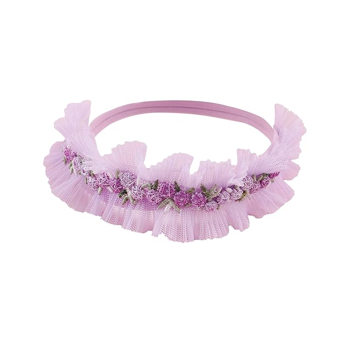 cherrboll 3pcs Baby Girl Headbands Flowers, Super Soft & Stretchy Nylon Floral Hairbands for Newborn Toddler
