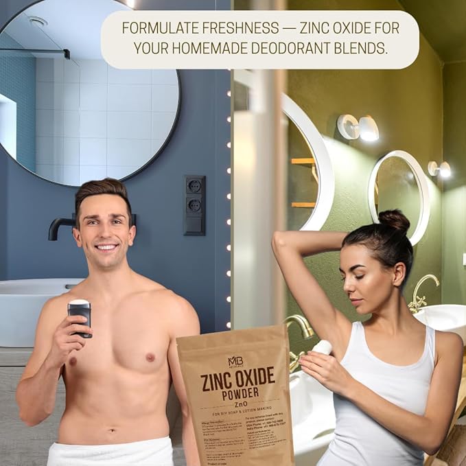 MB Herbals Zinc Oxide Powder 1 lb / 16 oz (454 Gram) | Uncoated & Non-Nano | For DIY Sunscreen Lotion and Cream