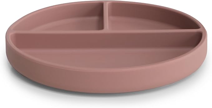 mushie Silicone Suction Plate | BPA-Free Non-Slip Design (Cloudy Mauve)