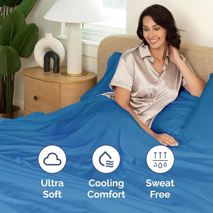 Full XL Size 4 Piece Sheet Set - Comfy Breathable & Cooling Bed Sheets Set - Hotel Luxury Bedding for Women, Men, Kids, Teens, Boys & Girls - Deep Pockets, Soft, Wrinkle Free - Oeko-Tex - Royal Blue