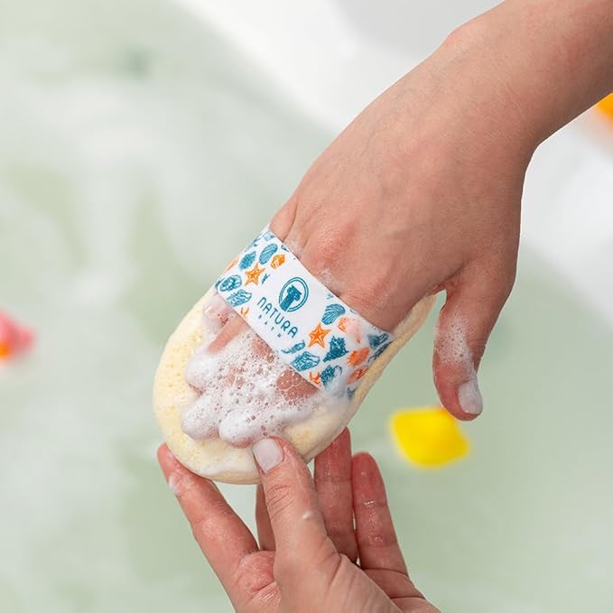 Hypoallergenic Natural Baby Sponge & Wash Cloth Set for Bath — Ultra-Soft, Gentle, Safe for Newborns, Infants & Sensitive Skin