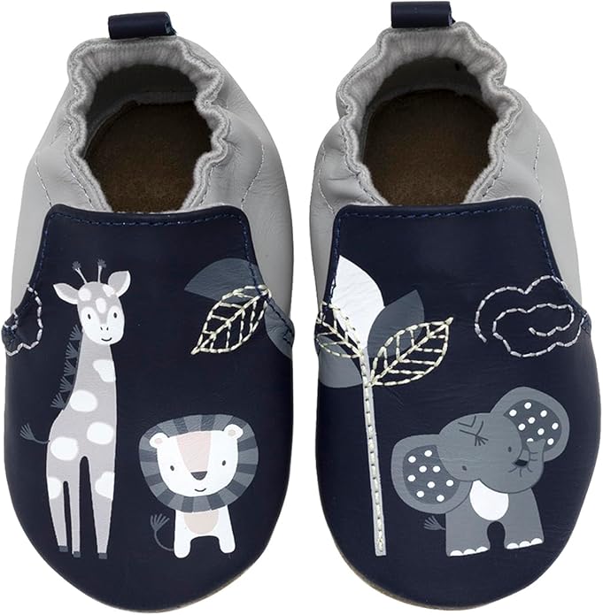 Robeez Baby Boys and Unisex Soft Soles Slip-Resistant Crib Shoes Slippers Moccasins for Infant and Toddler, 0-24 Months