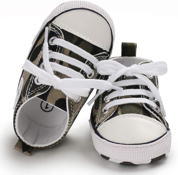 Unisex Baby Girls Boys Canvas High-top Shoes, Newborn Infant Anti-Slip Soft Sole Frist Walking Breathable Sneakers