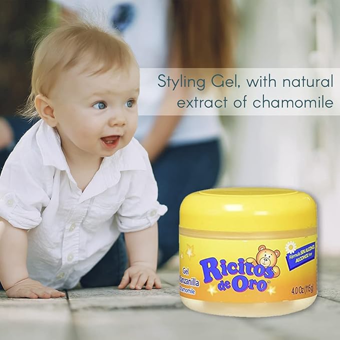Ricitos De Oro Styling Gel Chamomile Manzanilla 4.0 Oz (115g) - Pack of 6