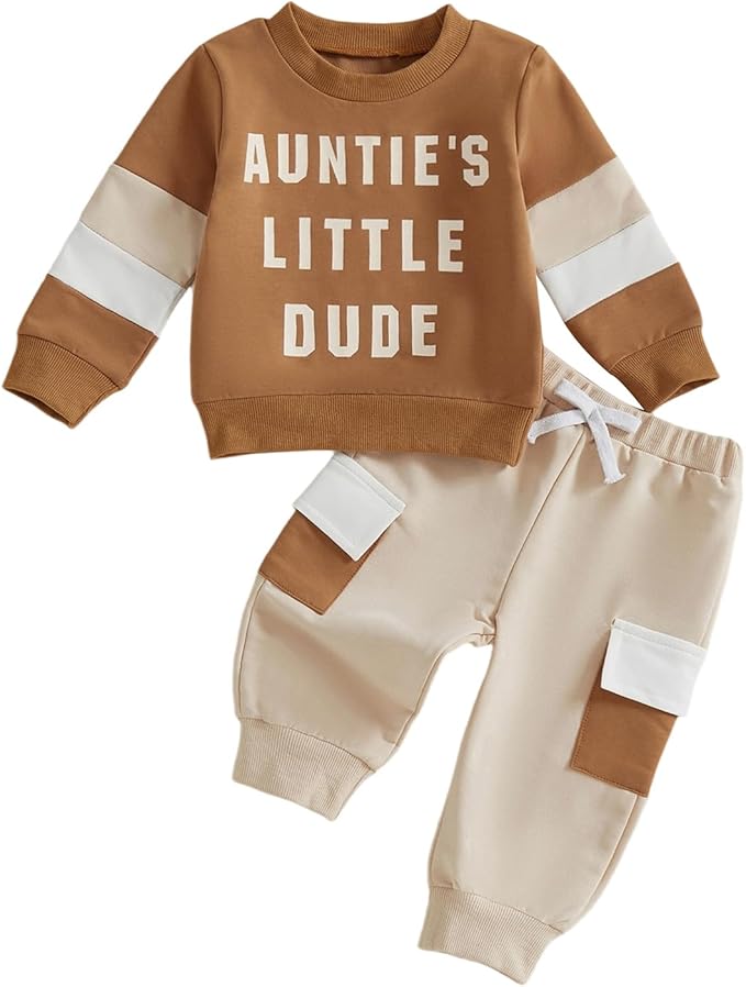Infant Baby Boy Fall Clothes Set Funny Letter Sweatshirt Pant Outfit Toddler Winter Clothes 6 12 18 Months 2T 3T