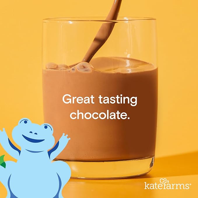 KATE FARMS Organic Pediatric 1.2 High Calorie Chocolate Nutrition Shake, 12g Protein, 27 Vitamins and Minerals, Meal Replacement, 8.45 oz (6 pack)