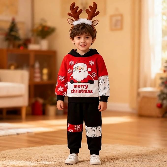 2-6T Toddler Baby Boy Clothes Color Blocking Hoodies + Pants Fall Winter Outfits