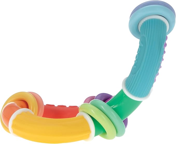 Nuby Twist-a-Ring Rattle Teether Toy for Babies - Toy for Baby Teething Relief - 6+ Months