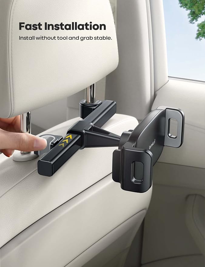 Lamicall Car Tablet Mount, Headrest Tablet Holder - Car Back Seat Travel Stand for Kids, Compatible with iPad Pro Air Mini, Galaxy Tab, Fire HD, 4.7-13" Cell Phone, Tablets and Devices
