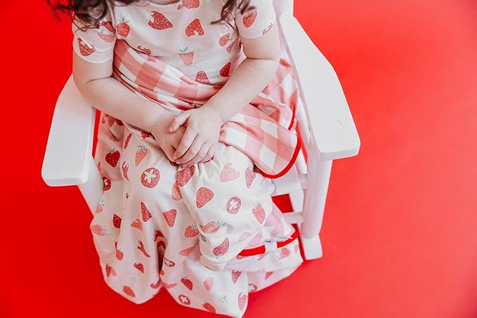 Copper Pearl Three-Layer Quilt: Soft Quilts for Boys & Girls | Breathable, Cozy Toddler Blanket | Newborn Quilt | 46x46 Premium Polyester/Rayon | Strawberry