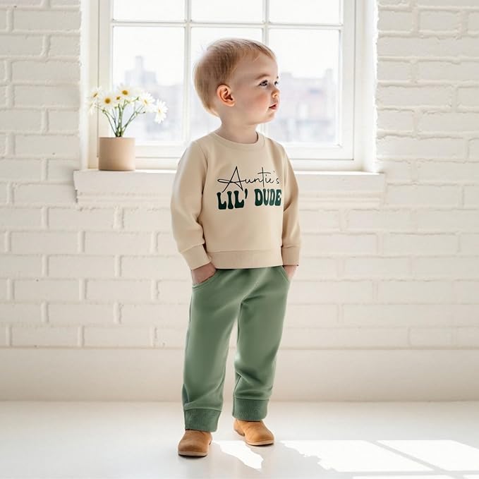Infant Baby Boy Fall Clothes Set Funny Letter Sweatshirt Pant Outfit Toddler Winter Clothes 6 12 18 Months 2T 3T
