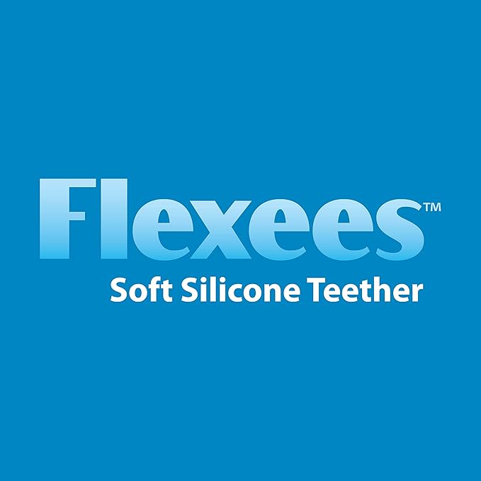 Dr. Brown's Flexees Blue Bunny, Soft 100% Silicone Baby Teether, BPA Free, 3m+ (Pack of 6)