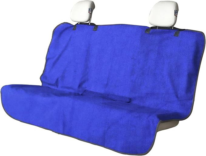 Back Seat Cover Protector for Dogs and Kids, Universal Waterproof Towel Rear Bench Seat Cover for Car, Truck, Van & SUV, Machine-Washable Backseat Car Covers (Blue, 1pcs Rear Seat)