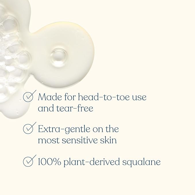 Pipette Baby Shampoo and Body Wash - Fragrance Free, Tear-Free Bath Time, Hypoallergenic, Moisturizing Plant-Derived Squalane, New Formula, 11.8 fl oz