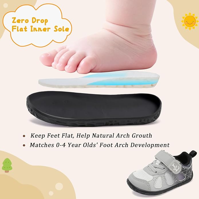 L-RUN Baby Shoes Boys Girls First Walkers Breathable Infant Sneakers Flexible Non-Slip Sole Walking Shoes for Toddlers