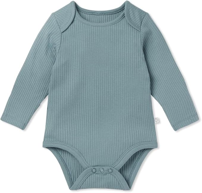 MORI Baby Unisex Long Sleeve Bodysuit Viscose from Bamboo and Organic Cotton - Comfortable Toddler Romper for Boys and Girls