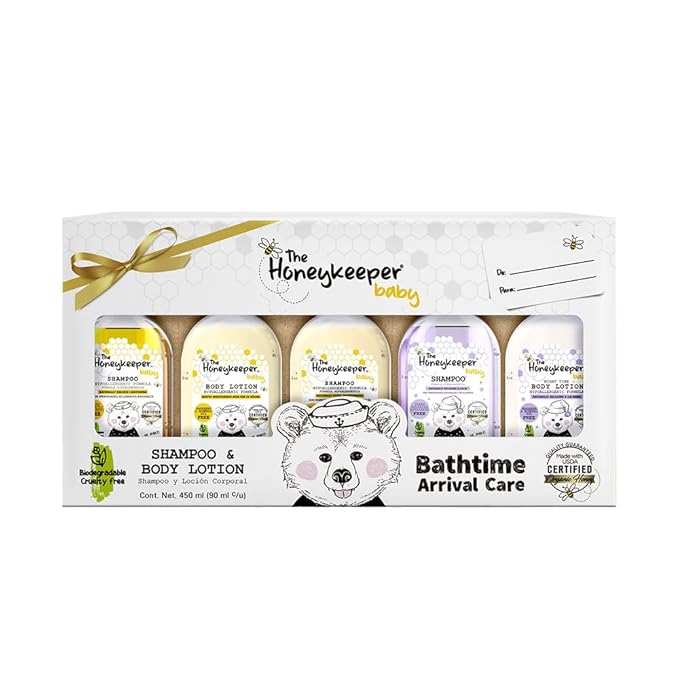 5 pack BATHTIME ARRIVAL CARE THE HONEYKEEPER BABY MIXED 450ml