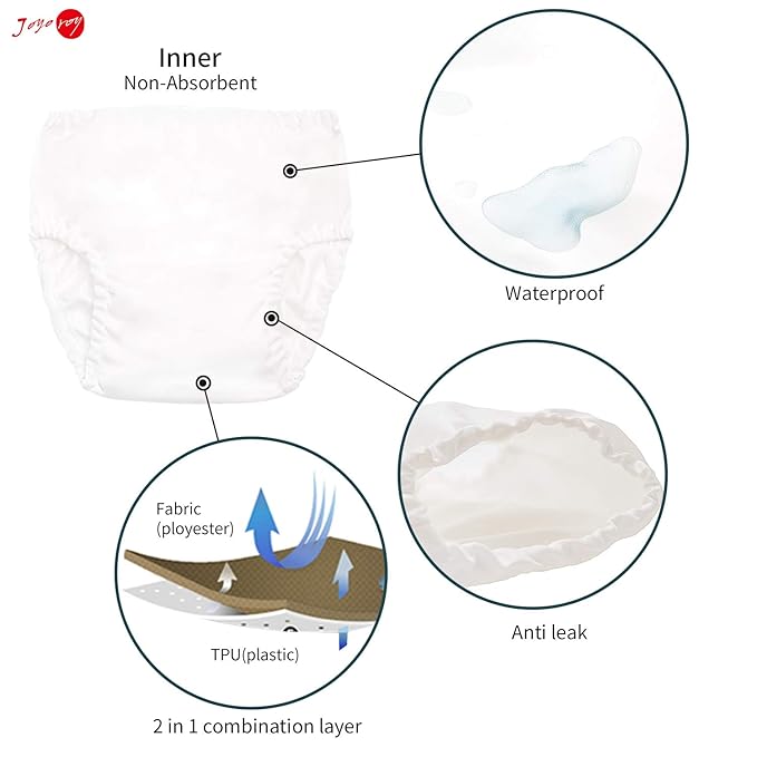 Joyo roy White Diaper Covers for Girls Plastic Underwear for Potty Training Swim Diaper Covers for Toddlers 4Pcs Rubber Training Pants for Toddlers Waterproof Plastic Pants for Toddler Boys 1T