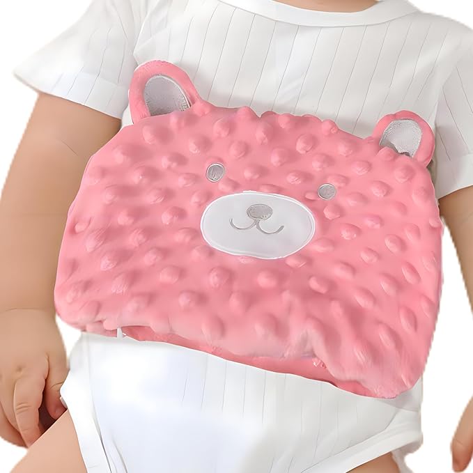 Baby Colic and Gas Relief - Cassia Seed Heated Tummy Wrap,Baby Heating Pad Swaddle Belt Relieves and Soothes Gas,Bloating and Upset Stomach (Pink)