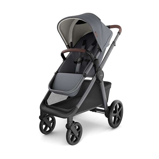 Mompush Ultimate 3 Full Size Baby Stroller from Newborn to 50 lbs - All-Terrain Large Wheels with Full Suspension, Reversible & Extendable Seat for Growing Kids, One-Second Compact Fold