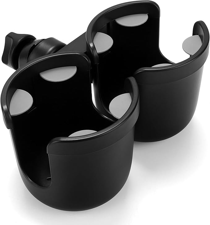 Accmor Stroller Cup Holder, Universal Cup Holder for Uppababy Nuna Doona Strollers, Double Bottle Holder for Stroller, Bike, Wheelchair, Walker, Scooter