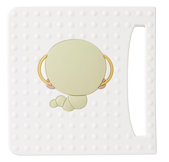 Basil The Bookworm Baby Teether - Premium BPA Free Silicone Teething Toy | Perfect for Baby Showers | Unique Book-Shaped Design | Freezer & Dishwasher Safe (Age: 3+ Months)