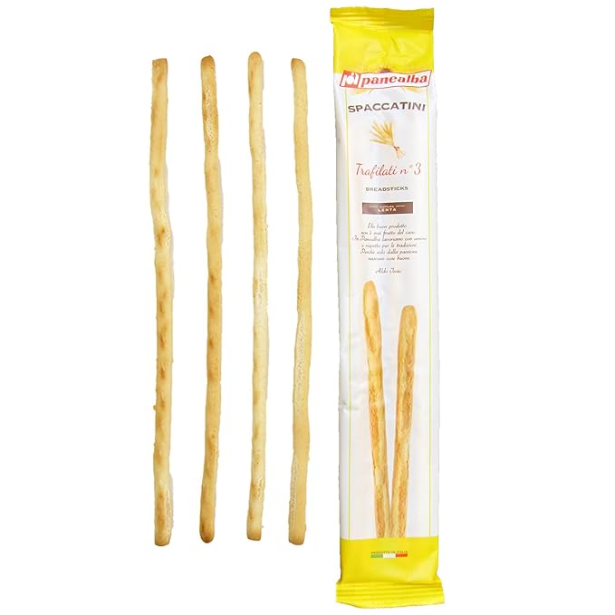 Panealba Thin Grissini Breadsticks | 3 Bags Case | Each Bag Contains 20 Packets (60 Packets Total) | Each Packet Contains 4 Grissini | Imported from Italy | Natural Ingredients | Baked to Perfection | Crispy