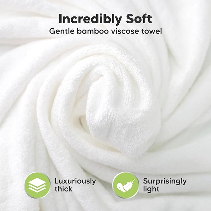 KeaBabies Hooded Baby Towel for Newborn - Viscose Derived from Bamboo Large Baby Bath Towels with Hood for Boys, Girls, Toddler, Extra Absorbent & Soft Newborn Bath Essentials (KeaStory, Petite)