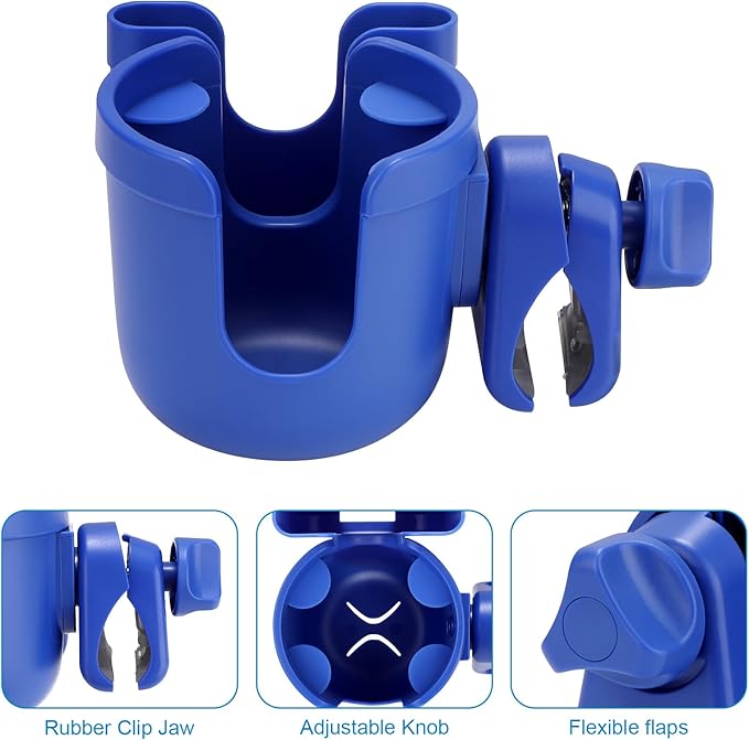 Accmor Stroller Cup Holder with Hook, Bike Cup Holder, Universal Cup Holder for Uppababy Nuna Doona Strollers, 2-in-1 Cup Phone Holder for Stroller, Bike, Wheelchair, Walker, Scooter