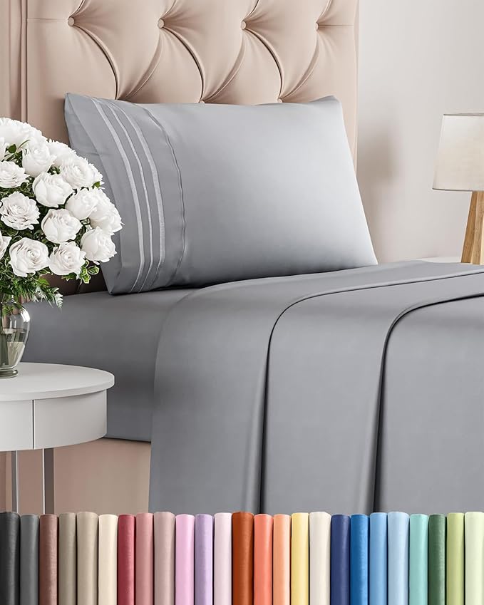 Twin XL Size 3 Piece Sheet Set - Comfy Breathable & Cooling Bed Sheets Set - Hotel Luxury Bedding for Women, Men, Kids, Teens, Boys & Girls - Deep Pockets, Soft, Wrinkle Free - Oeko-Tex - Steel Blue