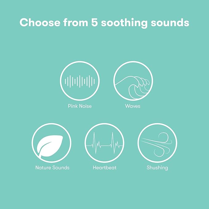 Frida Baby 2-in-1 Portable Sound Machine for Baby + Nightlight | White Noise Sound Machine for Baby with 5 Soothing Sounds & 3 Nightlight Modes | Travel Sound Machine Attaches to Strollers, Car Seats