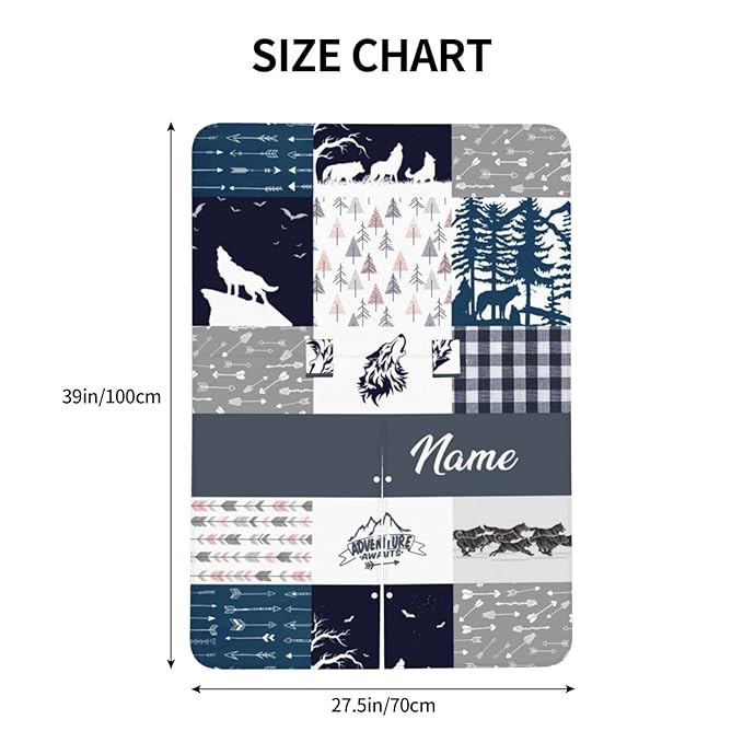 Personalized Wolf Pack Baby Car Seat Canopy for Babies with Name, Custom Arrow Car Seat Covers for Boys Girls, Opening Minky Nursing Breastfeeding Cover Infant Carseat Canopies for Newborn