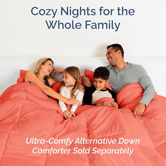 Full XL Bed Sheet Set - 4 Piece Extra Long Extended Full XL Sheets - Soft, Breathable & Cooling - Fits 8" to 16" Mattress with Deep Pockets - 54" x 80" - Easy-Fit, Wrinkle and Fade Resistant - Coral