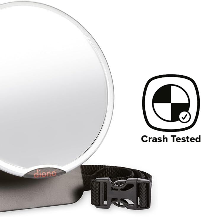 Diono Easy View Pack of 2 Baby Car Mirrors, Safety Car Seat Mirror for Rear Facing Infant, Fully Adjustable with 360 Rotation, Wide Crystal Clear View, Shatterproof, Crash Tested