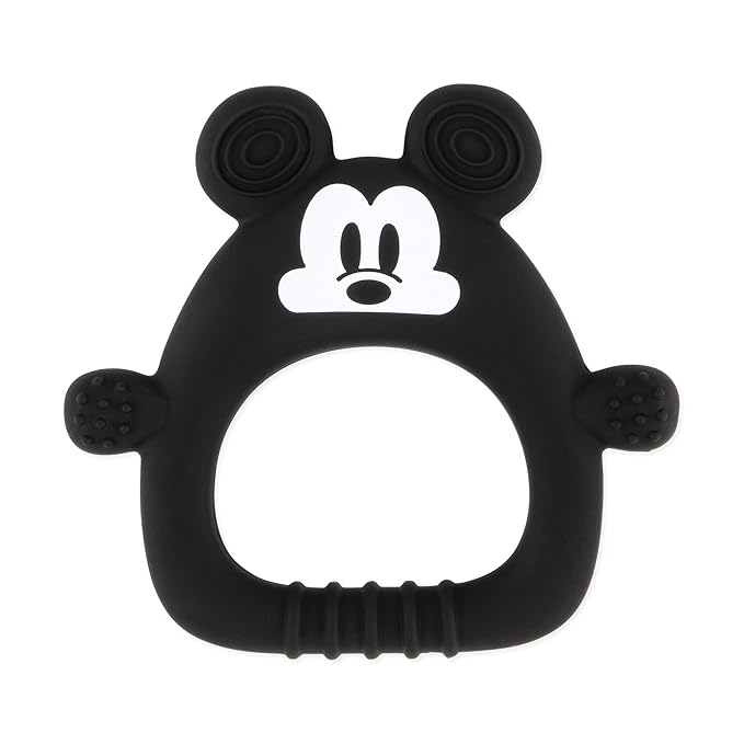 Bumkins Disney Baby Teething Freezer Toy Keys Rings, Soft Flexible Platinum Silicone Pacifier, Safe to Chew, Cool Teether Gum Relief, Essentials for Babies 3 Months, Freezable, Sensory, Mickey Mouse