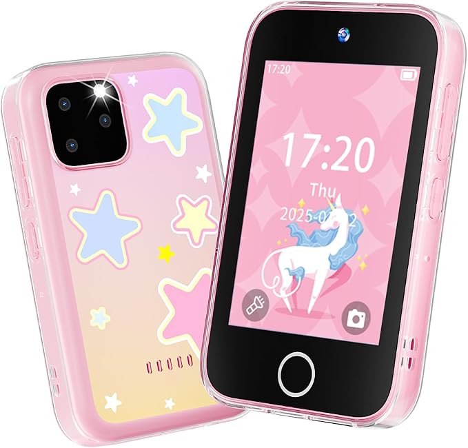 Kids Smart Phone for Girls, Upgraded 3.5'' Touchscreen Phone for Kids Age 3-8, Christmas Birthday Gifts, Dual Camera Music Player Puzzle Games, Learning Toy for 3 4 5 6 7 8 Year Old Girls