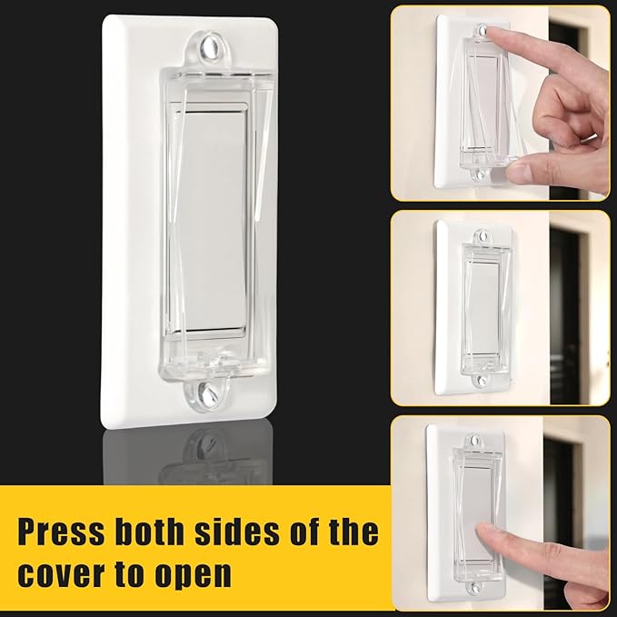 1 Light Switch Guard Cover, Baby Proof Wall Switch Cover Guard for Rocker Light Switch Protects Your Lights or Circuits from Being Accidentally Turned On or Off (Clear)