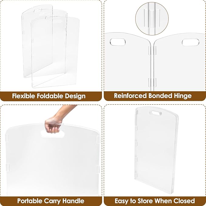 Modern Frame Clear Acrylic Freestanding Dog Gate - 32" Tall Extra-Wide Folding 4-Panel Pet Barrier for Doorways, Stairs & Large Openings, Indoor Fence for Small to Large Dogs & Cats