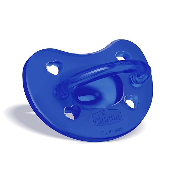 Chicco PhysioForma Silicone Orthodontic Pacifier, 16-24m | 100% Soft Silicone | Supports Breathing & Oral Development | Satin-Textured Nipple | Includes Sterilizing Case | BPA Free | Blue/Green, 2pk