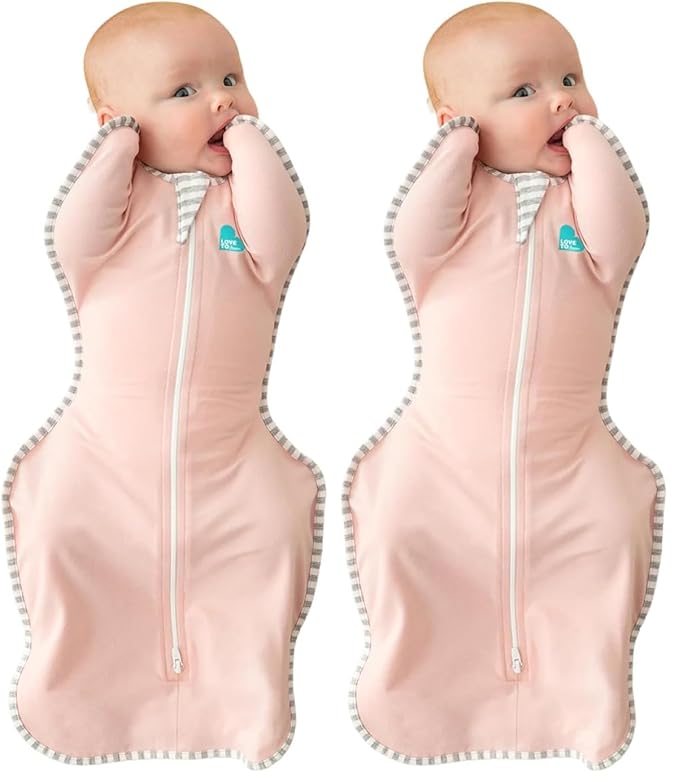 Love to Dream Swaddle UP Self-Soothing Sleep Sack 13-19 lbs., Dramatically Better Sleep, Snug Fit Calms Startle Reflex, 1.0 TOG, Dusty Pink, Medium (Pack of 2)