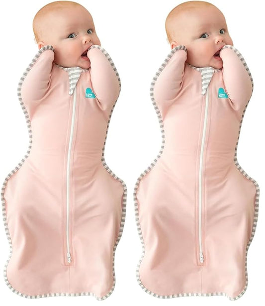 Love to Dream Swaddle UP Self-Soothing Sleep Sack 13-19 lbs., Dramatically Better Sleep, Snug Fit Calms Startle Reflex, 1.0 TOG, Dusty Pink, Medium (Pack of 2)