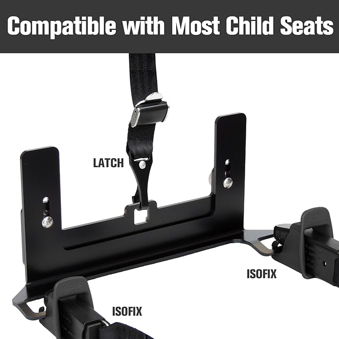 Universal Child Seat Anchor Kit Safe Cars Seat Mount Bracket, Universal ISOFIX Latch Interface Bracket Steel Latch Connector 332*135*136mm Height Adjustable for Sedans